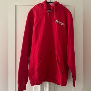 Women Red Zip-Up Hoodie Size L